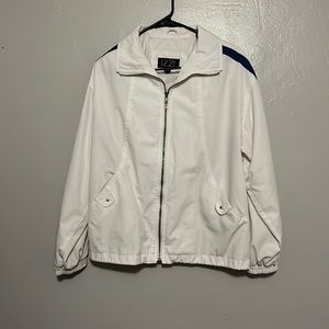 IZZY white blue stripped Zip-Up Jacket